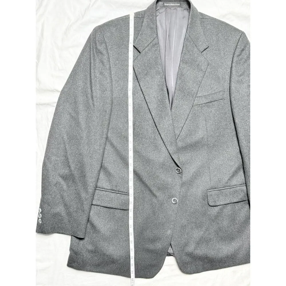 Vito Rufolo 42L Gray Lanificio Wool Silk Made in Italy Blazer Sport Suit Coat